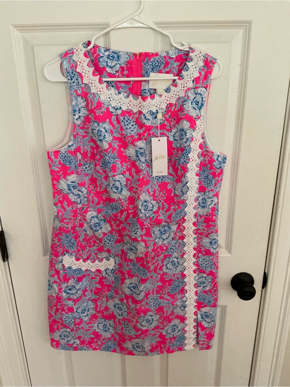 NWT Lilly Pulitzer Ginge Shift Romper Dress in the Roxie Pink Wave N Sea sz 12 - Picture 3 of 7
